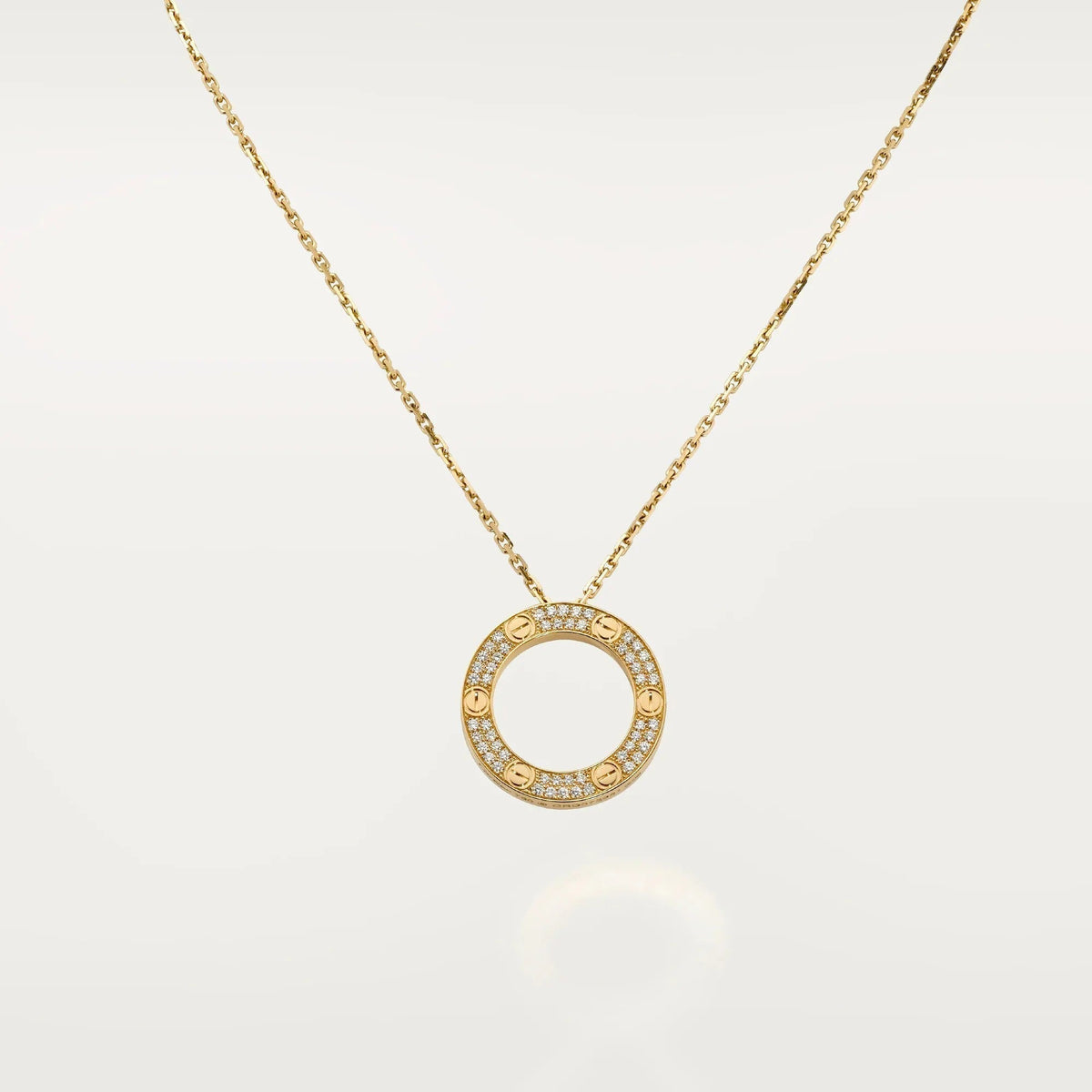 [Rose Tomorrow]LOVE NECKLACE 16MM  FULL DIAMOND
