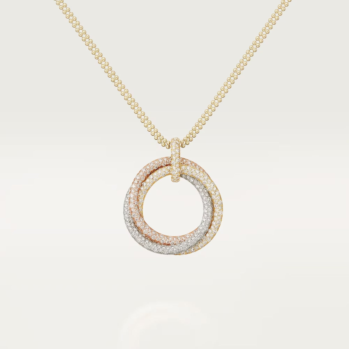 [Rose Tomorrow]TRINITY LARGE FULL DIAMOND  NECKLACE