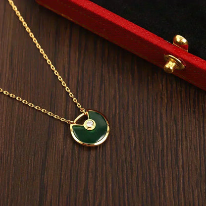 [Rose Tomorrow]AMULETTE GOLD MALACHITE NECKLACE
