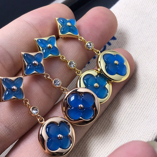 [Rose Tomorrow]STAR AND SUN AGATE DIAMOND EARRINGS