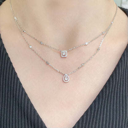 [Rose Tomorrow]MY TWIN 2 ROW DIAMOND NECKLACE