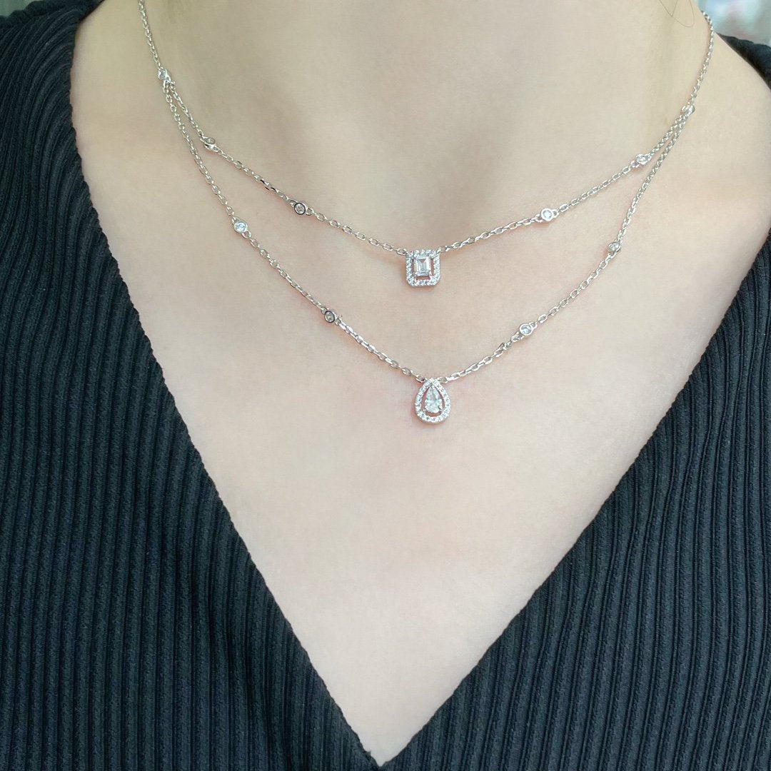 [Rose Tomorrow]MY TWIN 2 ROW DIAMOND NECKLACE