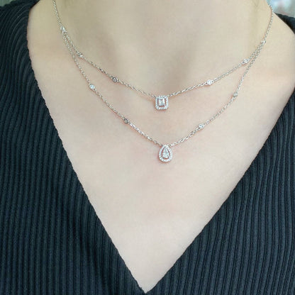 [Rose Tomorrow]MY TWIN 2 ROW DIAMOND NECKLACE