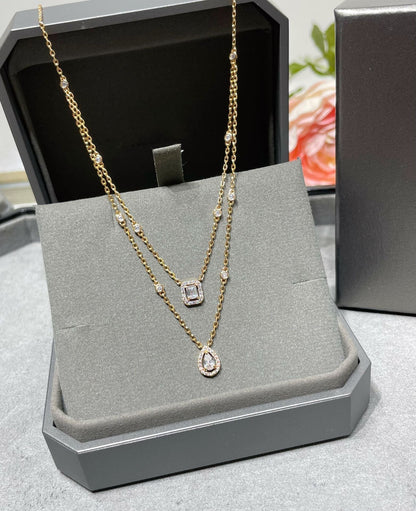[Rose Tomorrow]MY TWIN 2 ROW DIAMOND NECKLACE