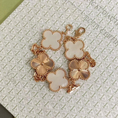 [Rose Tomorrow]CLOVER WHITE PEARL MOP 5 MOTIF BRACELET COLLECTION