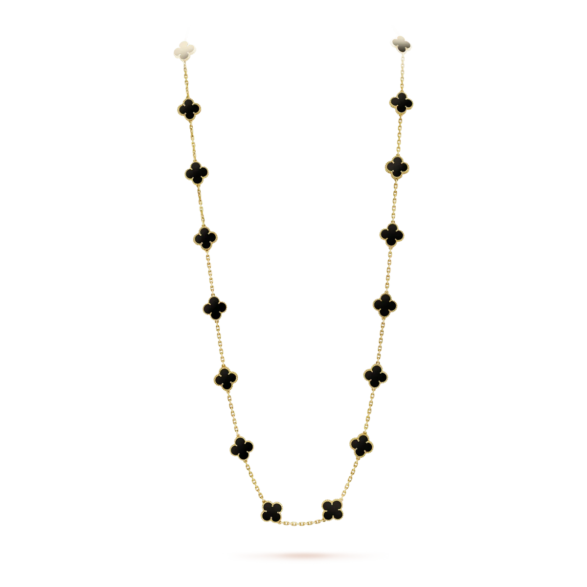 [Rose Tomorrow]CLOVER 20 MOTIFS ONYX NECKLACE