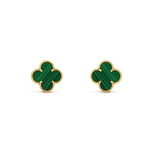 [Rose Tomorrow]CLOVER MEDIUM 1 MOTIFS MALACHITE  EARRINGS