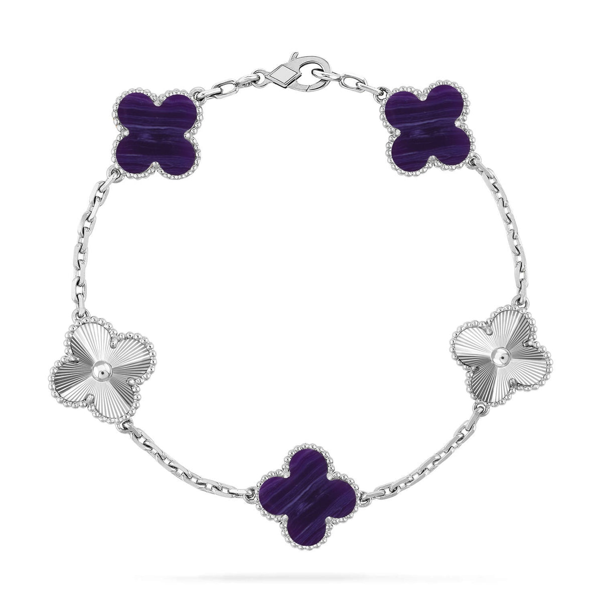 [Rose Tomorrow]CLOVER 5 MOTIF PURPLE STRIPES BRACELET COLLECTION