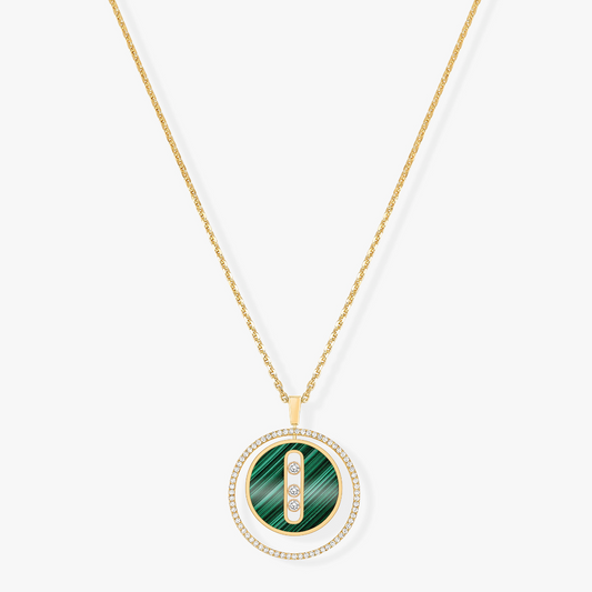 [Rose Tomorrow]LUCKY MOVE 3 DIAMOND MALACHITE GOLD DIAMOND NECKLACE