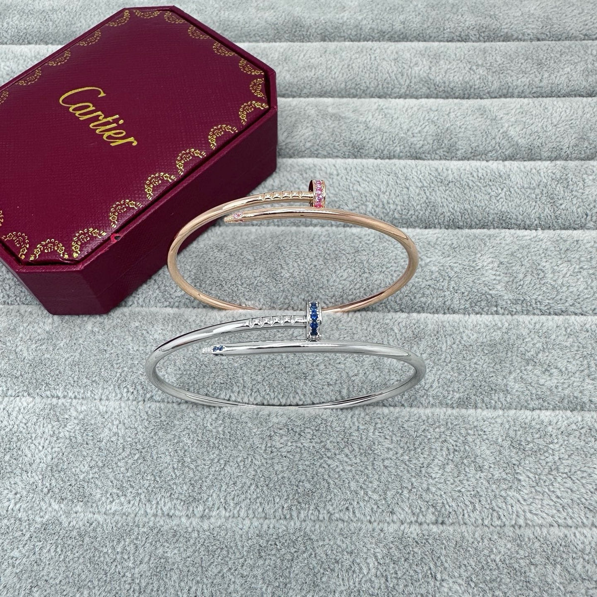 [Rose Tomorrow]JUSTE BRACELET 2.5MM PINK STONES AT BOTH ENDS