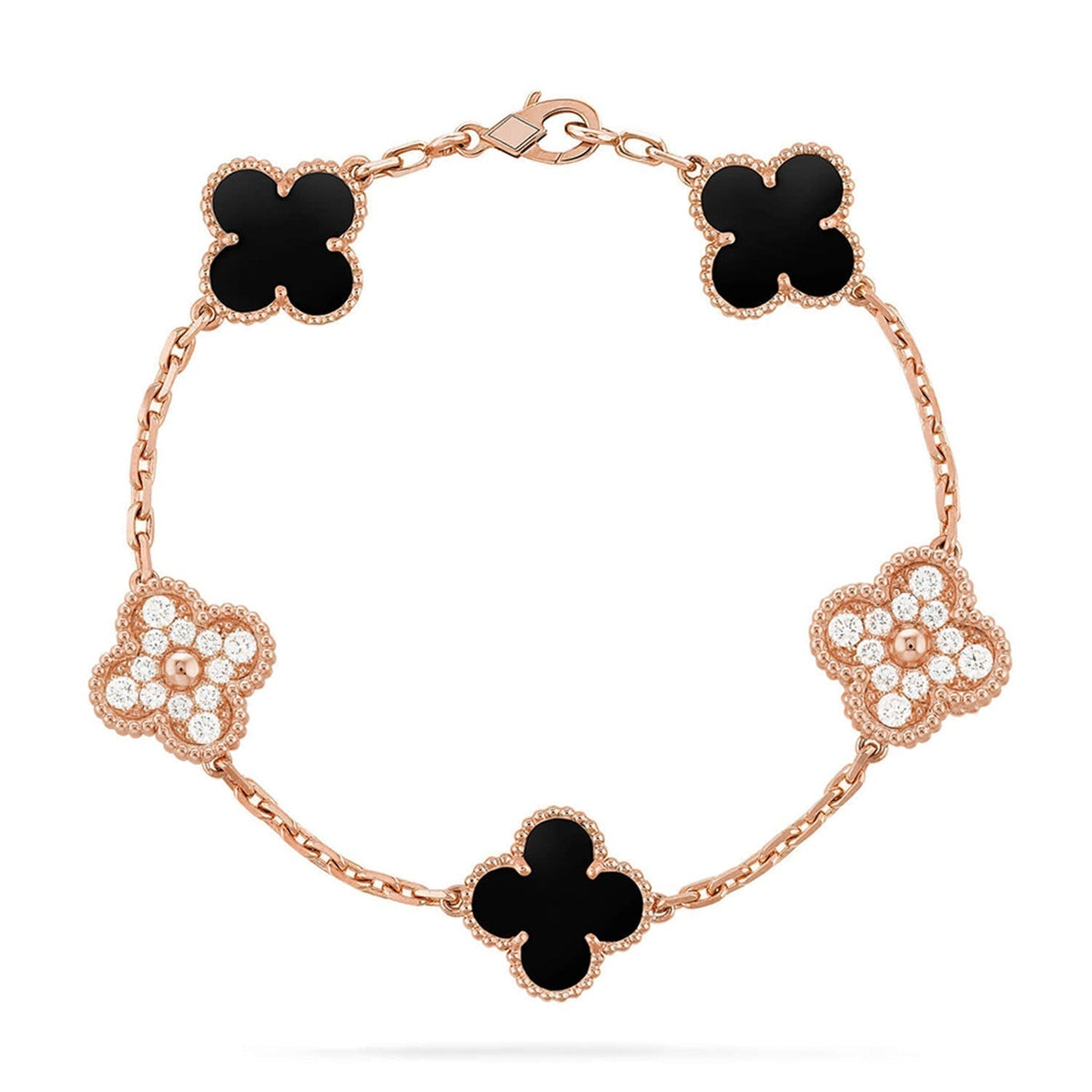[Rose Tomorrow] CLOVER 5 MOTIF ONYXS BRACELET COLLECTION