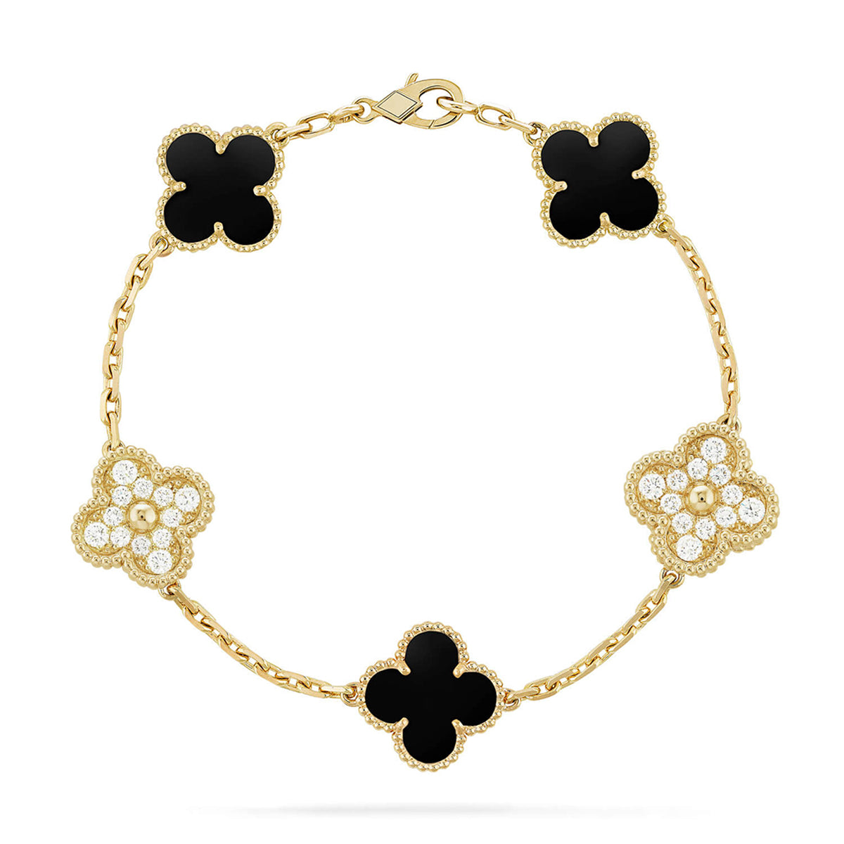 [Rose Tomorrow] CLOVER 5 MOTIF ONYXS BRACELET COLLECTION