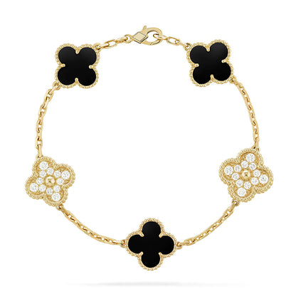 [Rose Tomorrow] CLOVER 5 MOTIF ONYXS BRACELET COLLECTION