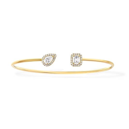 [Rose Tomorrow]JONC FLEX MY TWIN TOI & MOI SILVER DIAMOND BRACELET