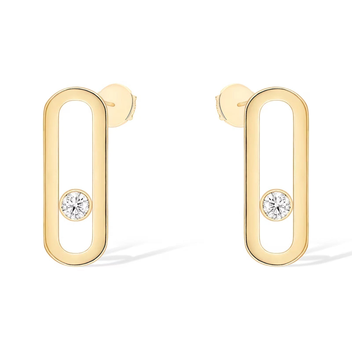 [Rose Tomorrow]MOVE UNO SMALL 1 DIAMOND EARRINGS