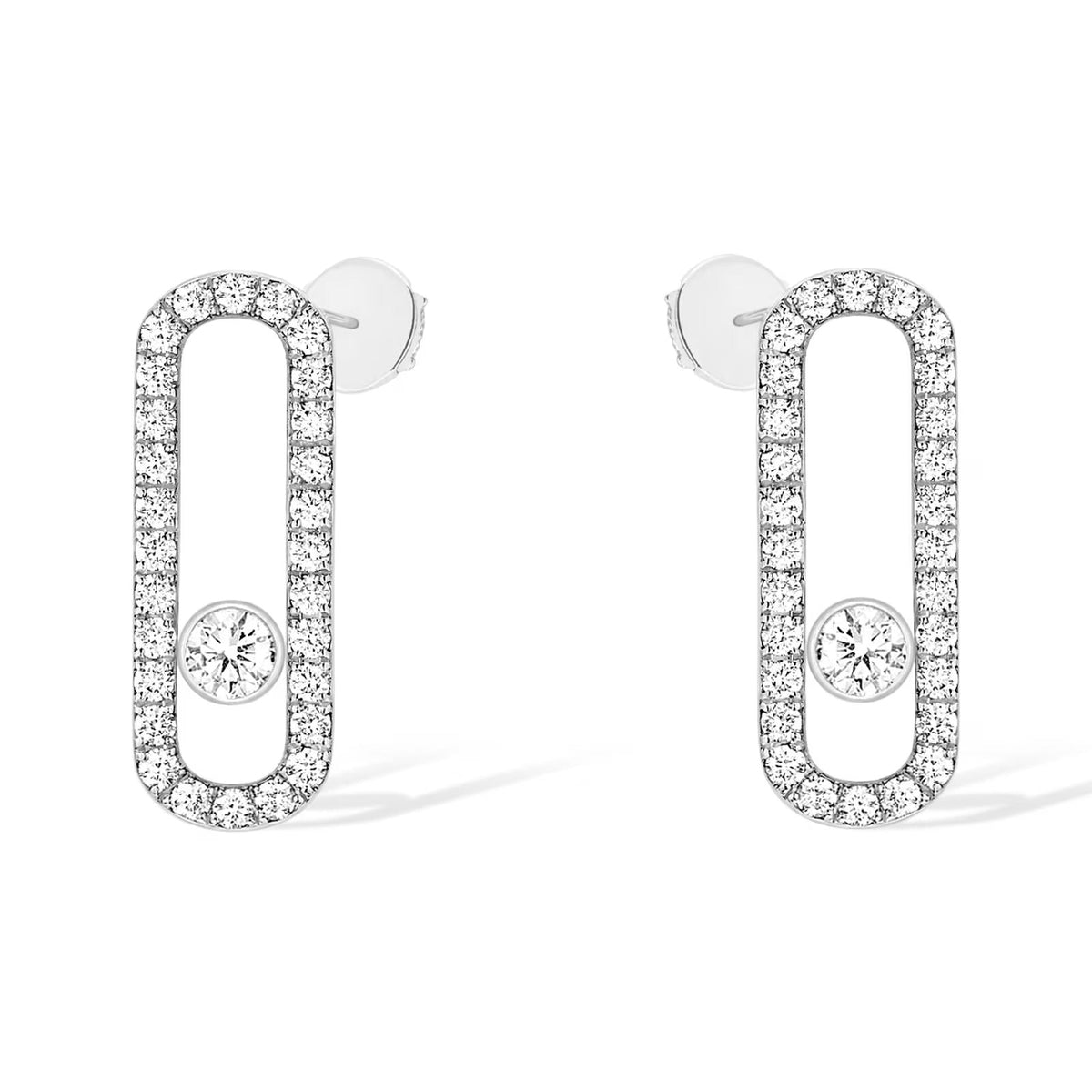 [Rose Tomorrow]MOVE UNO STUD DIAMOND PAVED EARRINGS