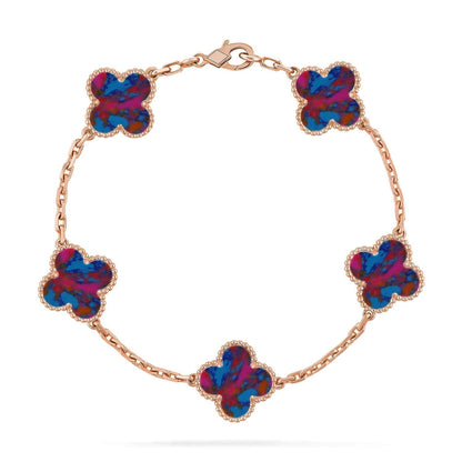 [Rose Tomorrow]CLOVER 5 MOTIF COLOR GEMSTONES BRACELET COLLECTION
