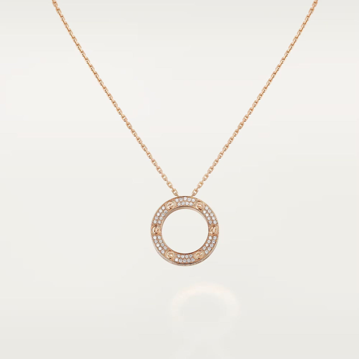 [Rose Tomorrow]LOVE NECKLACE 16MM  FULL DIAMOND