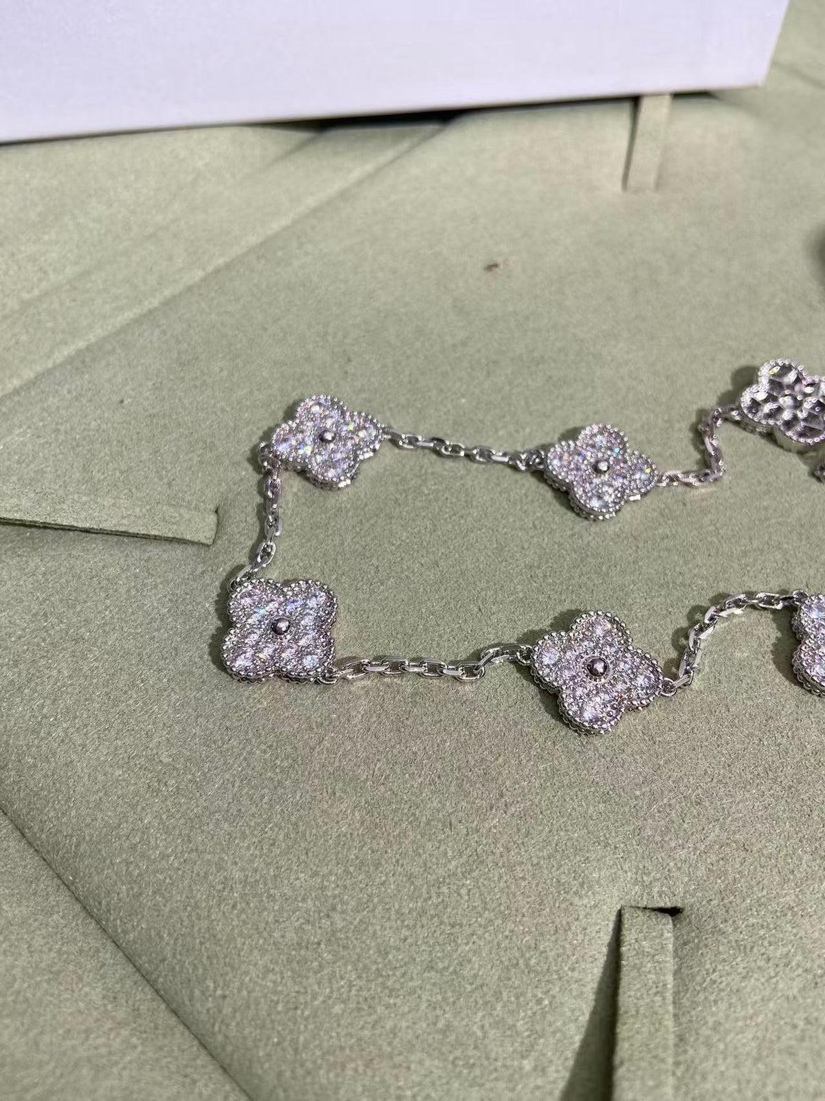 [Rose Tomorrow]CLOVER 10 MOTIFS  FULL DIAMOND NECKLACE