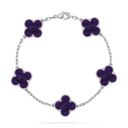 [Rose Tomorrow]CLOVER 5 MOTIF PURPLE STRIPES BRACELET COLLECTION