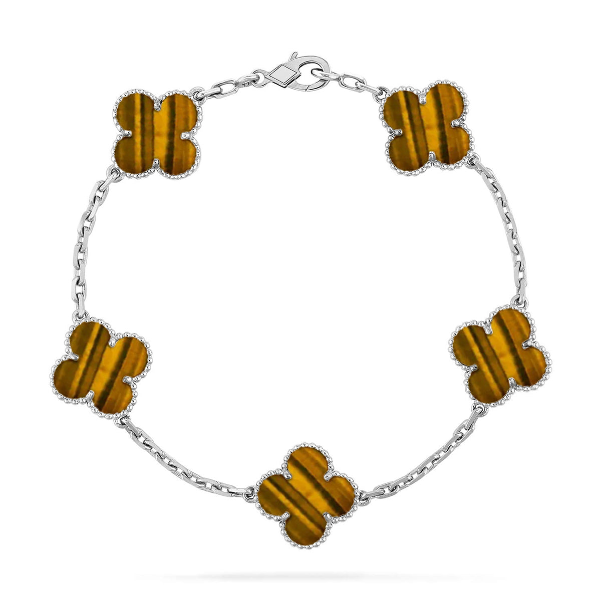 [Rose Tomorrow] CLOVER 5 MOTIFS TIGER EYE BRACELET COLLECTION