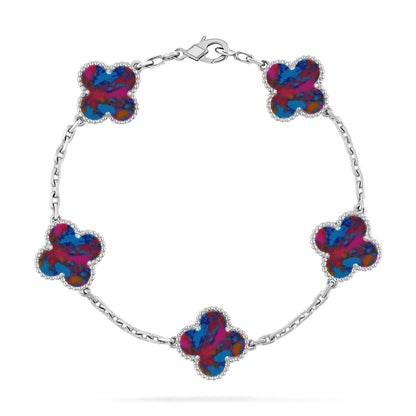 [Rose Tomorrow]CLOVER 5 MOTIF COLOR GEMSTONES BRACELET COLLECTION