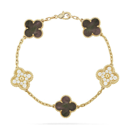 [Rose Tomorrow] CLOVER 5 MOTIF GRAY MOP BRACELET COLLECTION