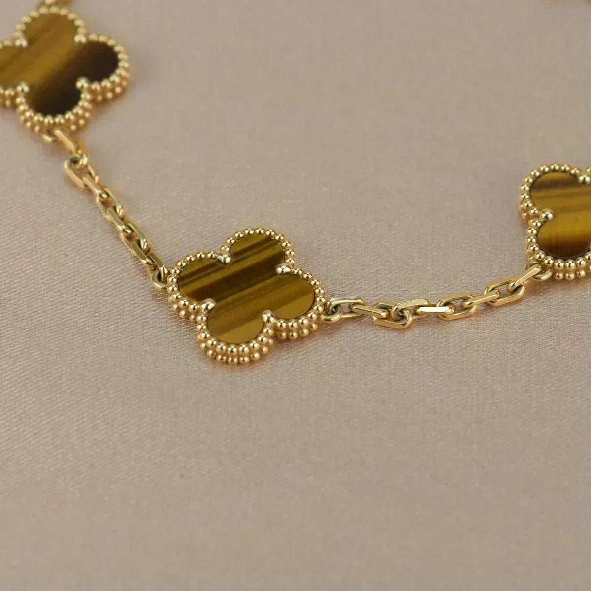 [Rose Tomorrow] CLOVER 5 MOTIFS TIGER EYE BRACELET COLLECTION