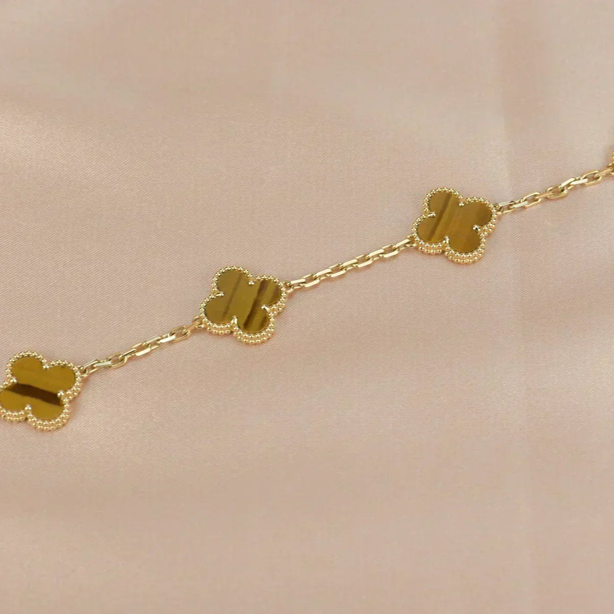 [Rose Tomorrow] CLOVER 5 MOTIFS TIGER EYE BRACELET COLLECTION