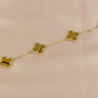 [Rose Tomorrow] CLOVER 5 MOTIFS TIGER EYE BRACELET COLLECTION