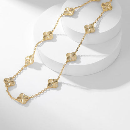 [Rose Tomorrow]CLOVER 10 MOTIFS LASER NECKLACE