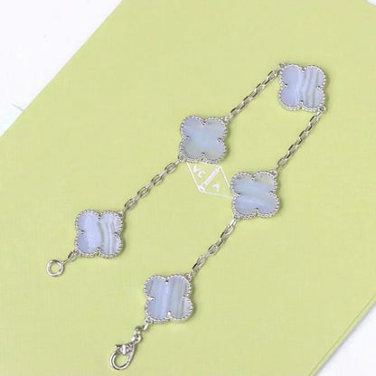 [Rose Tomorrow] CLOVER 5 MOTIF PURPLE CHALCEDONY BRACELET COLLECTION