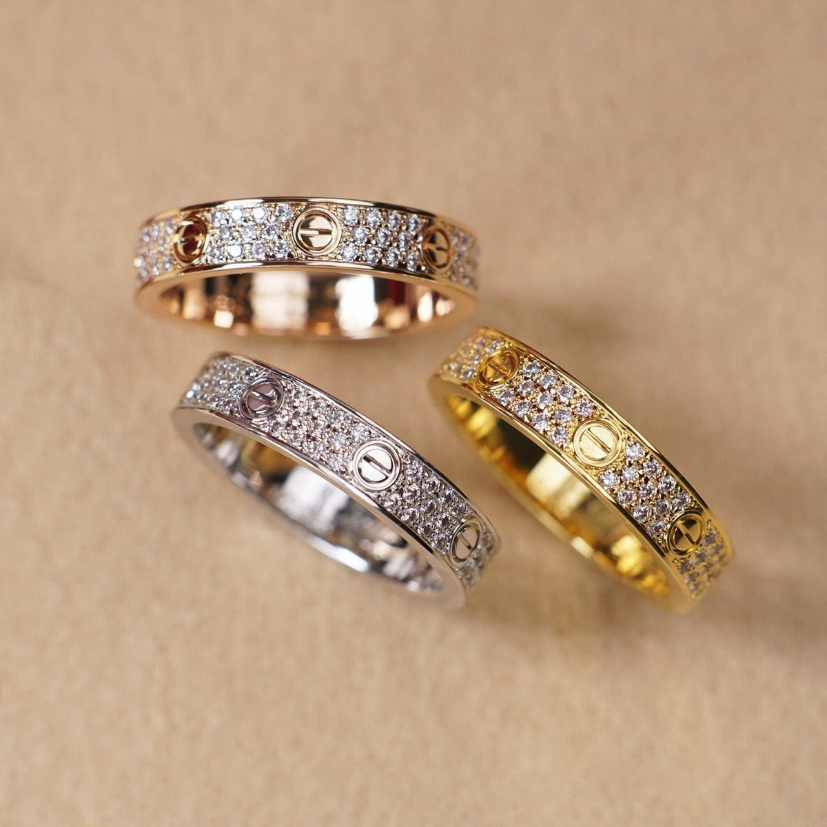 [Rose Tomorrow]LOVE RING 4.0MM DIAMOND PAVED