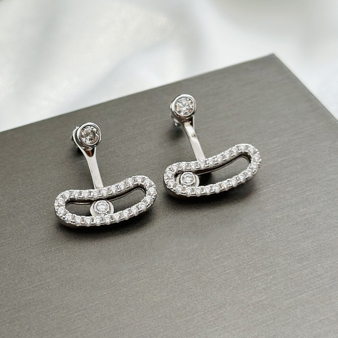 [Rose Tomorrow]MOVE UNO SILVER DIAMOND EARRINGS