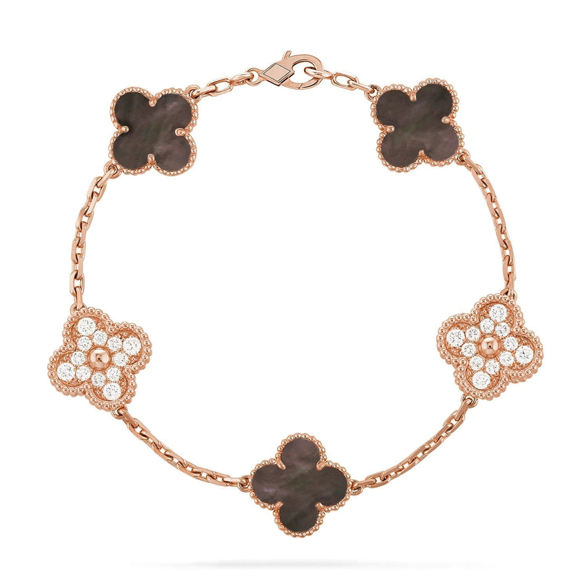 [Rose Tomorrow] CLOVER 5 MOTIF GRAY MOP BRACELET COLLECTION