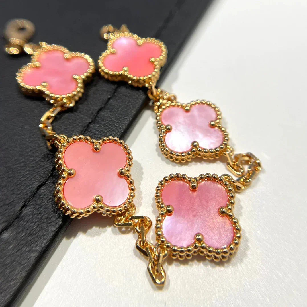 [Rose Tomorrow] CLOVER 5 MOTIFS  PINK MOP BRACELET COLLECTION