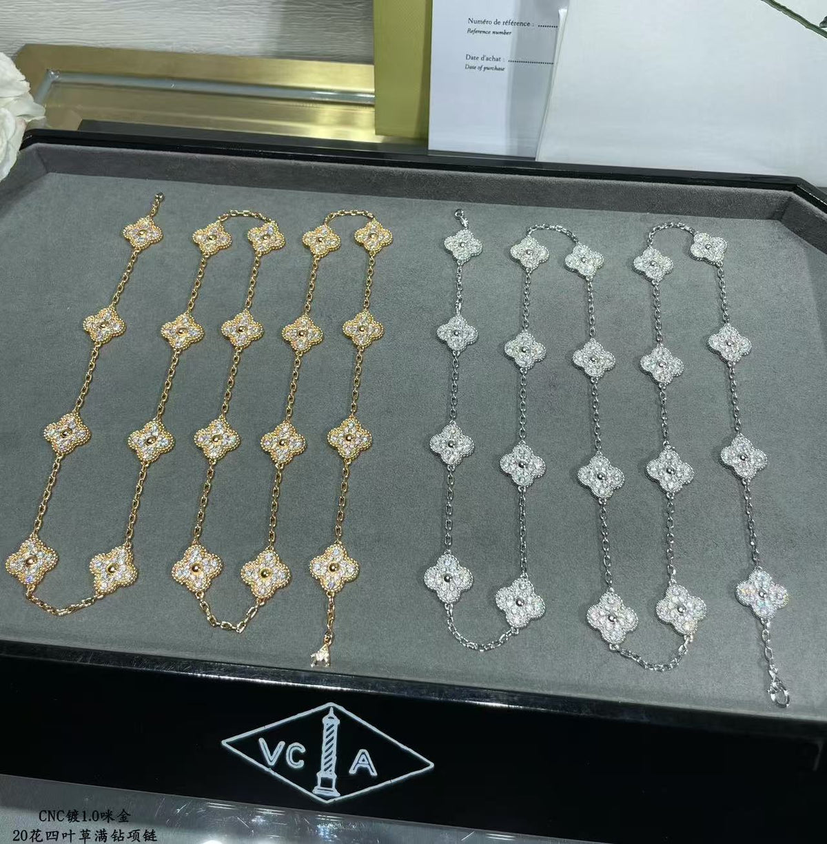 [Rose Tomorrow]CLOVER 20 MOTIFS FULL-DIAMOND NECKLACE