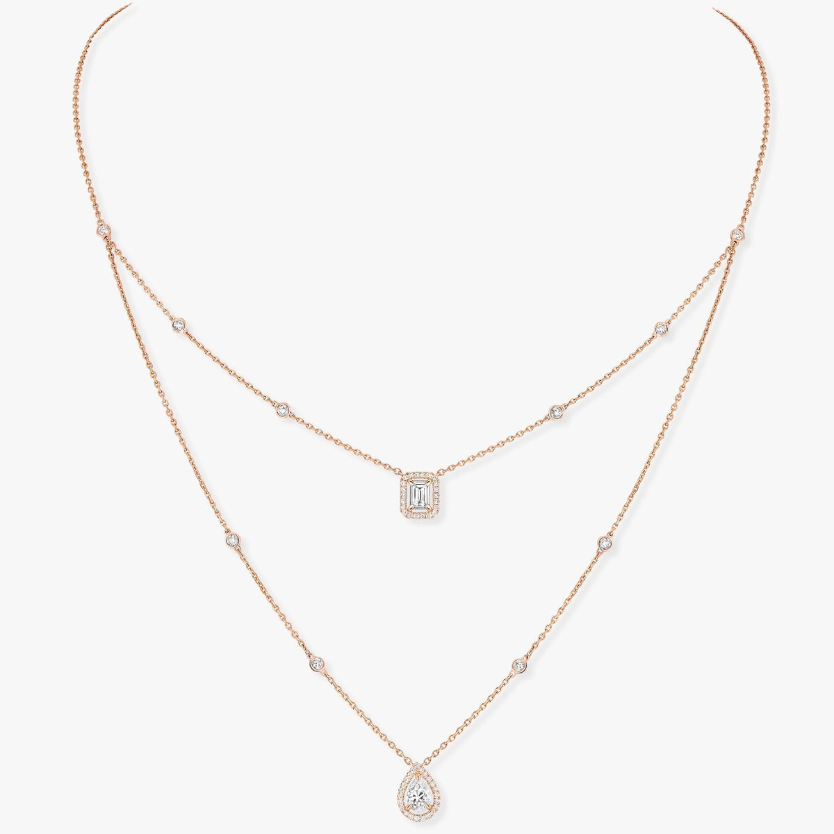 [Rose Tomorrow]MY TWIN 2 ROW DIAMOND NECKLACE