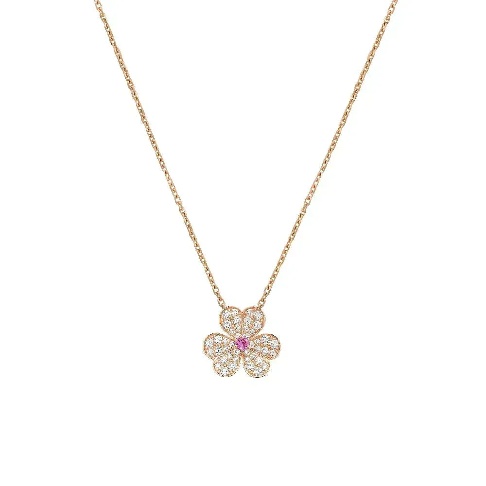 [Rose Tomorrow]FRIVOLE ROSE GOLD FLOWER DIAMOND NECKLACE